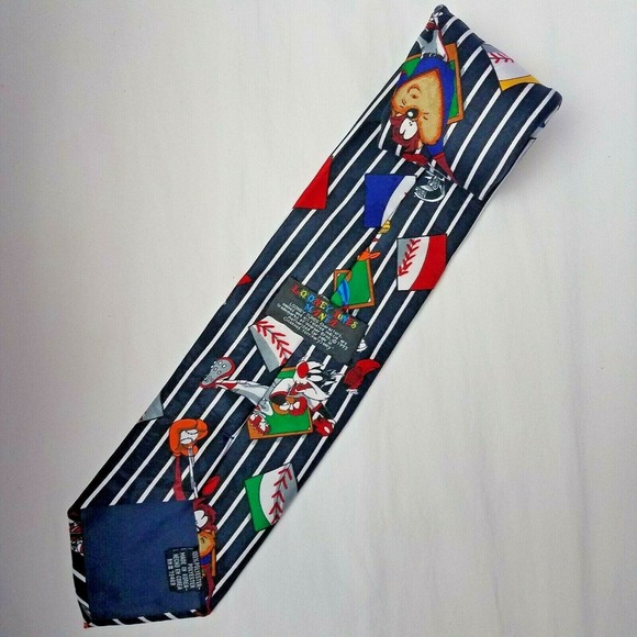 Looney Tunes Mania Baseball Tie 1993 Vintage Bugs Bunny - Picture 3 of 10